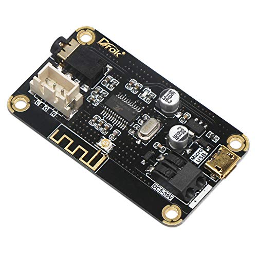 Bluetooth Board, DROK Bluetooth Receiver Module DC 5V-35V Portable Wireless Electronics Bluetooth Audio Stereo Music Receive Module for Headphone Speaker Home Sound System DIY with Micro USB Port