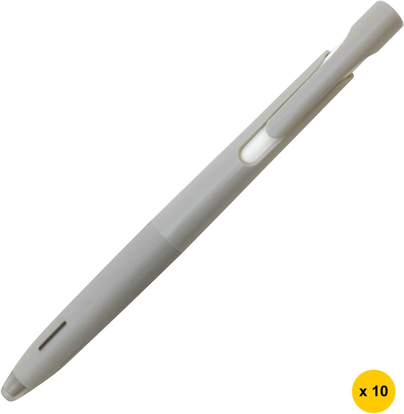 Zebra bLen BAS88 0.5mm Retractable Ballpoint Pens (Pack of 10) - Grey Barrel Black Ink