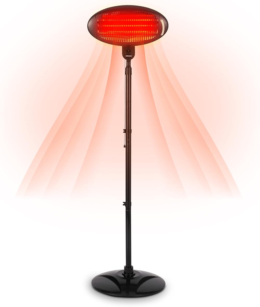 Olsen & Smith 2KW Outdoor Quartz Patio Heater Waterproof IP34 Black