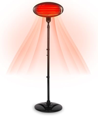 Olsen & Smith 2KW Outdoor Quartz Patio Heater Waterproof IP34 Black