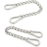 ANPTGHT 2pcs Hanging Chair Chain Hammock Chain with Carabiners Stainless Steel Swing Chain Extension Heavy Duty Porch Swing Hanging Kit for Hammock Chair, Punching Bag, Swing Chair