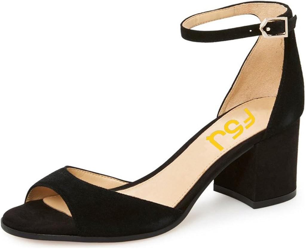 elegant low chunky heel sandals