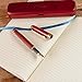 ZenZoi Burgundy Wood Fountain Pen – Medium Nib Handcrafted Calligraphy Stylograph Pens, Includes Ink Refill Converter & Wooden Gift Box Case