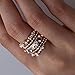 Ring,AutumnFall 2017 New Fashion 5PCS/Set Rose Gold Stackable Ring Sparkly Rings (Gold, Size 8)