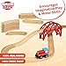 Dragon Drew 24 Piece Wooden Train Set - Compatible with Brio, Thomas, Chuggington and All Major Brands – Accessories and Expansion Kit Includes 22 Tracks, a Bridge and 1 Engine Car