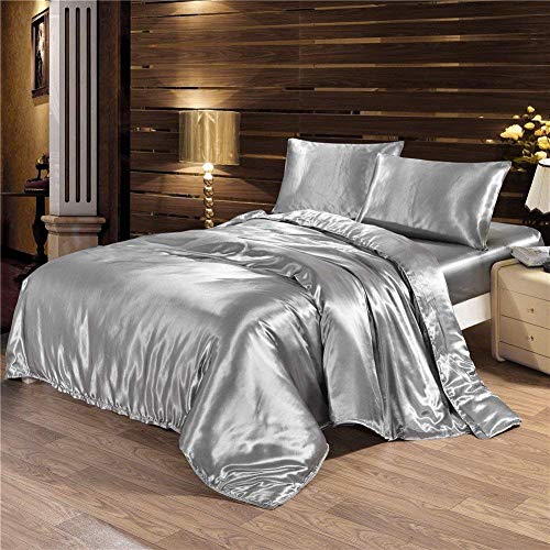 Silky-Duvet-Cover-Set-with-Flat-Sheet-Queen-Size-4-Piece-Silk-Like-Feeling-Great-Lightweight-Soft-Bedding-Set-Zipper