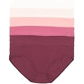 Felina Womens 5 Pack Pima Cotton Wide Waistband Hipster