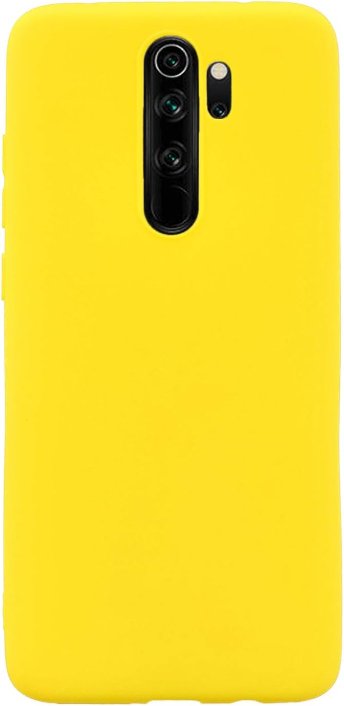 SHUNDA Silicone Case for Xiaomi Redmi Note 8 Pro Cover Ultra Slim Soft TPU Matte Shockproof Bumper Shell - Yellow