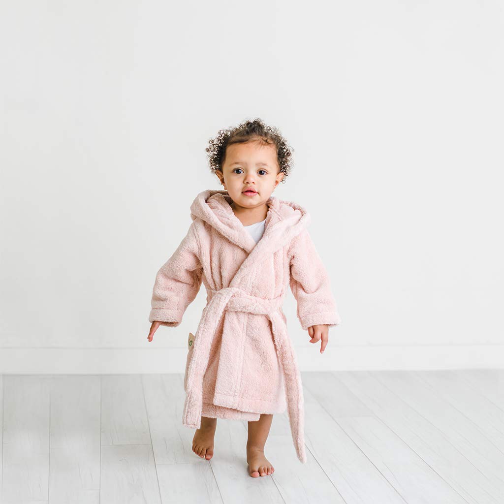 Natemia Organic Hooded Bathrobe for Babies and Toddlers – Ultra Soft and Absorbent Zero Twist Cotton Kids Robe: Baby