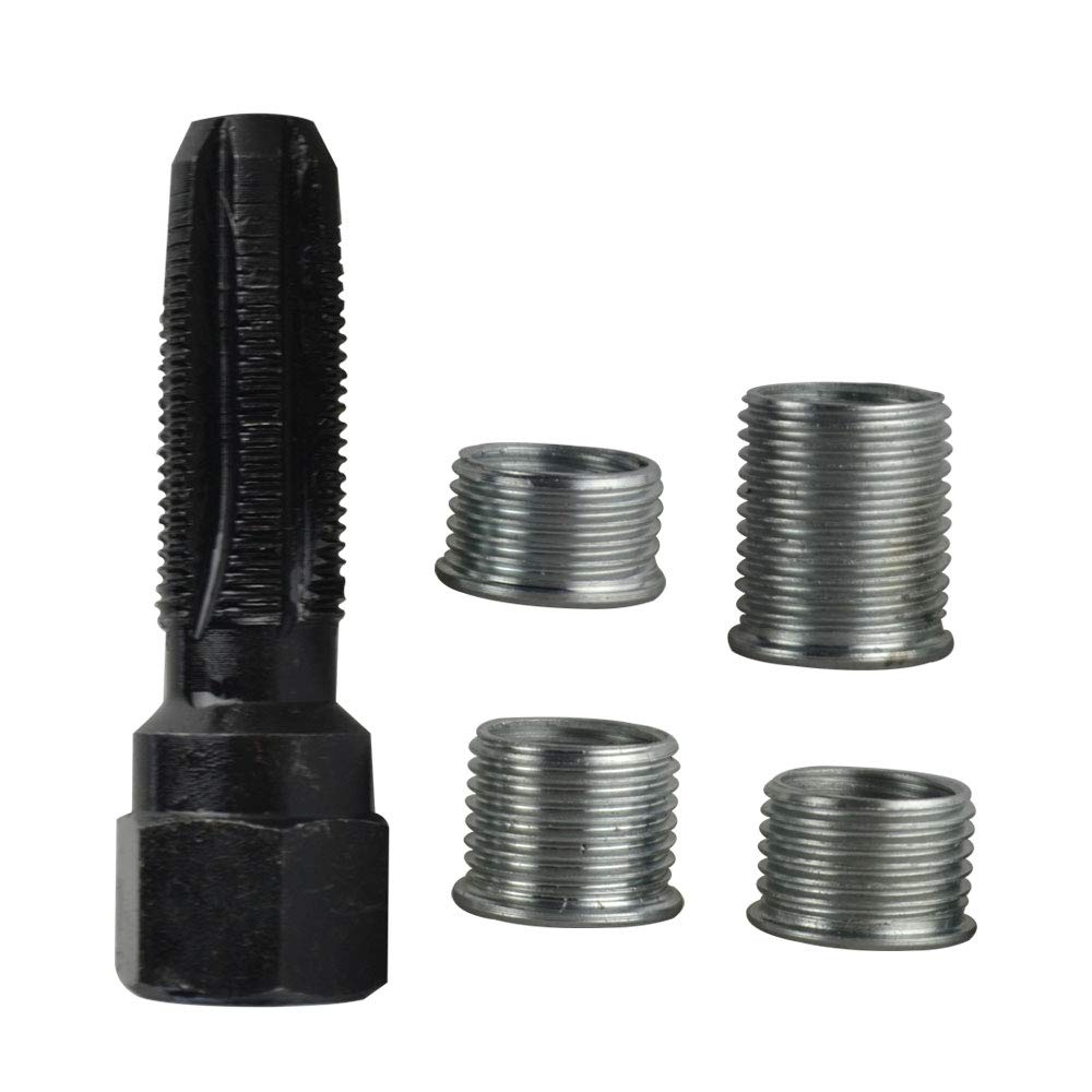 Photo 1 of FLYPIG M14 x1.25 Carbon Steel Spark Plug Re-thread Repair Tool Tap Reamer Inserts Kit 14mm Spark Plug Thread Repair Kit