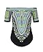Shele Women's Off The Shoulder Loose Dashiki Print Blouse Tops