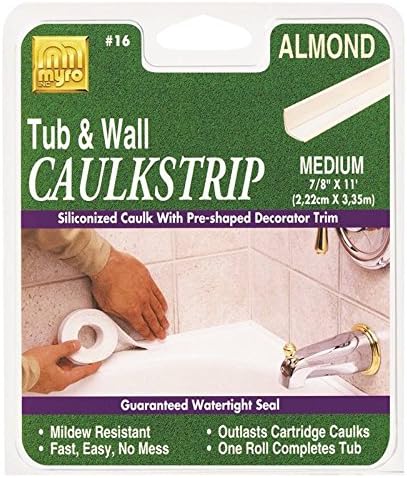Homax Industries CAULK &amp; SEALANTS 137004  Caulk Strip Tub &amp; Wall Almond, 7/8" x 11 ft.