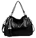 Obosoyo Women's Handbag Genuine Leather Tote Shoulder Bags Soft Hot Black