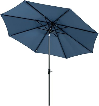Amazon Com Tempera 10ft Patio Umbrella Outdoor Garden Table Umbrella With Crank And Auto Tilt Function 8 Steel Ribs In 200g Marine Olefin Garden Outdoor