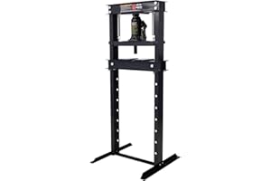 SPOWAY 12 Ton Hydraulic Shop Press, H-Frame Floor Mount Hydraulic Press with Press Plates Adjustable Working Table Height, 12 Ton Shop Press for Car Repair and Garage, Black