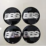 Luck16888 4PCS Wheel Center Hub Caps Emblem Badge Decal Stickers for BBS Black Silver 60mm