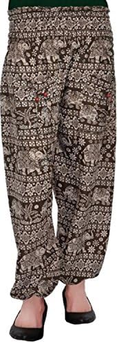 SHOP FRENZY Harem Fashionable Stylish Comfortable Regular Fit Printed Indo Western Bottom Wear Elastic Closure Ankle Length Blue Pyjama for Women's/Girls/Ladies