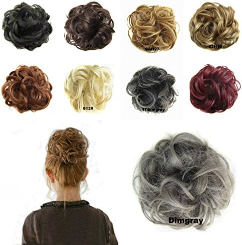 MAYARAYLI Wavy Curly Messy Elastic Hair Bun Extensions Donut Synthetic Hair Chignons Hair Piece Wig Scrunchy Scrunchie Hair Bun Updo Hairpiece Hair Ribbon Ponytail Extensions Hair Extensions