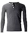 FLATSEVEN Men's Casual Henley Shirt with Button