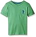 U.S. Polo Assn. Big Boys' Solid V-neck T-shirt with Large Embroidered Logo, Green Heather, 10/12