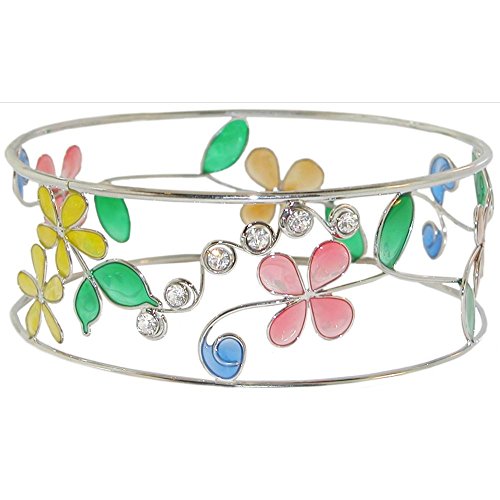Купить Stained Glass Effect Flowers and Rhinestones Arm Band Armband