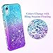 Ruky for iPhone XR Case, Colorful Quicksand Series Glitter Flowing Liquid Floating Bling Diamond Rhinestone Soft TPU Girls Women Phone Case for iPhone XR 6.1 inches (2018) (Teal Purple)