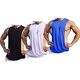 Ychnaim Men's Sleeveless Muscle Stringer Tank Top Cut Open Gym Training Bodybuilding Vest Shirts