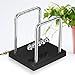 AMTOP Newton's Cradle Balance Ball, Art in Motion Toy with Stainless Steel Frame and Solid Wooden Base (Black, Small Size)