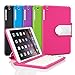 iNNEXT Aluminum 360 Swivel Rotating Stand Case Cover Built-in Bluetooth Keyboard for ipad Mini 1 2 3 with Retina Display (Hot Pink)