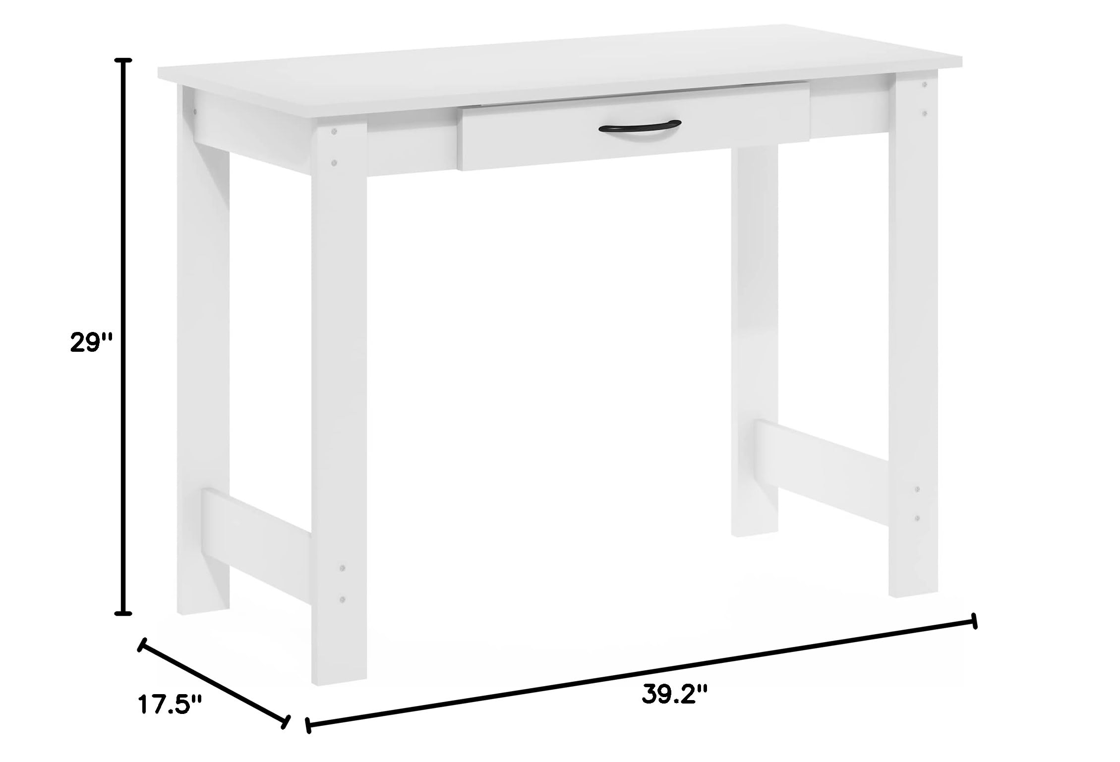 Furinno Jaya Writing Desk with Drawer, White