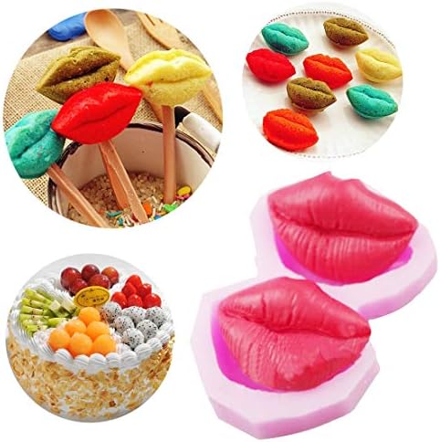 Cake Molds - 3d 2 Holes Sexy Lips Shape Cake Chocolate Sugar Mold Fondant Stencils Decorating Pastry Baking - Alphabet Cake Stencils Tools Patterns Moldes Decorating