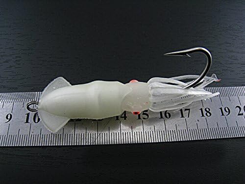 Bluenet Soft Fisihng Lures 9cm 30g 3D Squid Luminous Sharp Hook