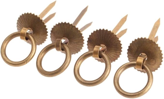 zhongyangfangdichan Mango Armario 4pcs Vintage Brass cajón Anillo