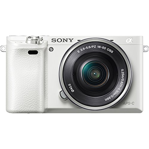 Sony Alpha a6000 Mirrorless Digital Camera 24.3MP SLR (White) with 16-50mm Lens ILCE-6000L/W 128GB Memory Deco Gear Case Filter Kit Charger & Extra Battery Power Editing Bundle