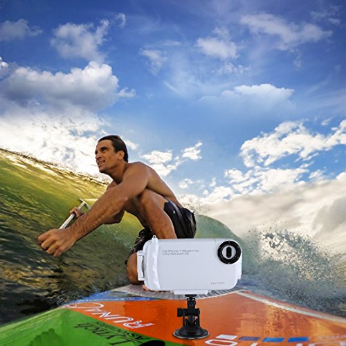 HAWEEL iPhone 7/ 8 Underwater Housing Professional [40m/ 130ft] Diving Case for Surfing Swimming Snorkeling Photo Video No Reflection + Lanyard (iPhone 7/ 8, White) - Thumbnail 7