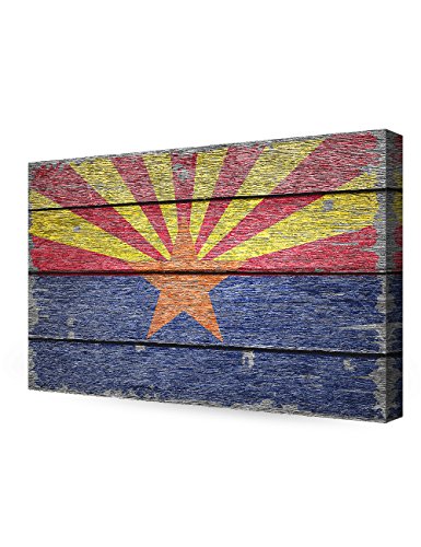 DecorArts - Arizona State Flag. Giclee Print on 100% Archival Cotton Canvas, Canvas wall art for Wall Decor 36x24x1.5