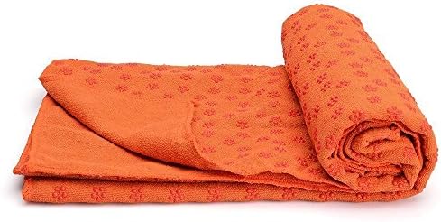 Yoga Mat Towel,Situly Non Slip Yoga Mat Towel With Carrying Mesh Bag, Mat Cover for Bikram, Hot Yoga, Fitness, Exercise, Machine Washable (Orange)