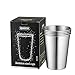Stainless Steel Cups for Kids, Outdoor and Indoor Activities 12 Ounce Metal Drinking Glasses Unbreakable Beer Cup None BPA, Set of 4