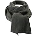 ililily Solid Color Neck Warmer Wide Lightweight Long Scarf