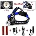 Dland Ultra-Bright Headlamp with Rechargeable Batteries, LED Light Waterproof Zoomable 3 Modes 1000 Lumens Hands-Free Headlight Torch Flashlight