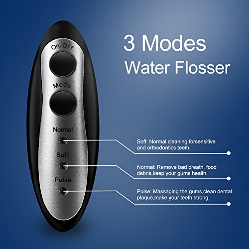 Electric Water Flosser Oral Irrigator Cordless Charger Nozzle Flossers 220V Jet Parts for Teeth IPX7 200ML FDA UBTKEY - Thumbnail 2