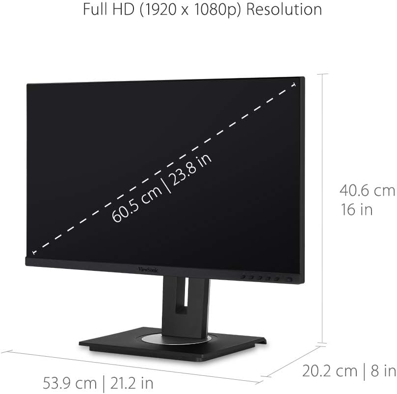 ViewSonic VG2456 24 Inch 1080p Monitor with USB 3.2 Type C Docking Built-in Gigabit Ethernet and 40 Degree Tilt Ergonomics for Home and Office: Computers & Accessories