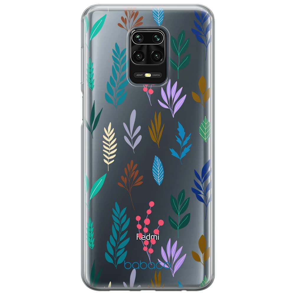 Babaco ERT GROUP mobile phone case for Xiaomi REDMI NOTE 9 PRO/ 9S original and officially Licensed pattern Plants 014 optimally adapted to the shape of the mobile phone, partially transparent