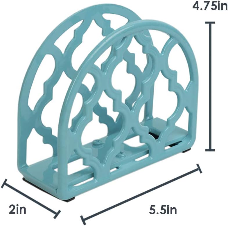 Home Basics Lattice Collection Cast Iron Napkin Holder (Turquoise): Kitchen & Dining