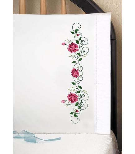 Tobin Paire de taies d'oreiller estampées au point de croix pour broderie, 50,8 x 76,2 cm, bonne nuit