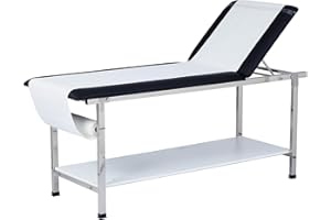 AdirMed VivaComfort Patient Exam Table with Shelf, Adjustable Back, and Foldable Legs, Medical Exam Table Black