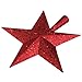 NICEXMAS Christmas Tree Toppers Star Treasures Glittered Decoration Ornament, 9 inch (Red)