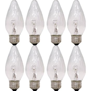 GE Auradescent 75340 25-Watt, 120-Lumen Flame Tip Light Bulb with Medium Base, 8-Pack