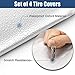 Tire Covers for RV Wheel ELUTO Set of 4 Motorhome Wheel Covers Waterproof Oxford Cotton Tire Protectors Tire Covers Fits 24'' to 27'' Tire Diameters
