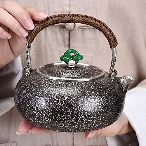 HKRSTSXJ Cerimonia Sterling Silver bollitore Sterling Silver bollitore for tè e delle Famiglie Teiera d'Argento 999… - immagine 6